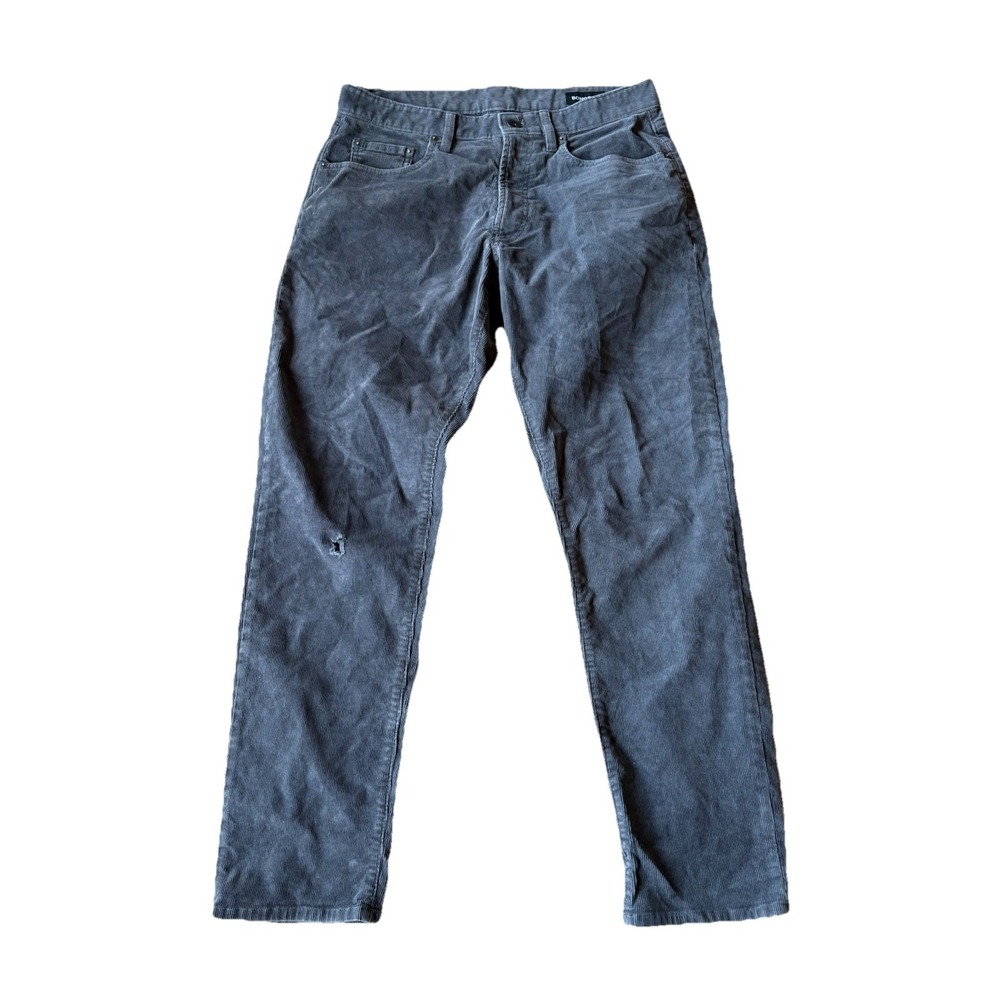 Bonobos Corduroy Jeans Mens 31x30 Tailored Fit Stretch Gray Distressed